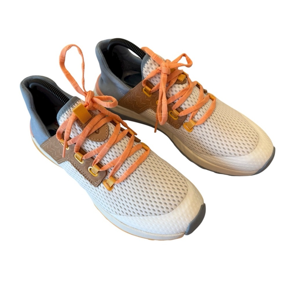 OluKai Women's Breathable Mesh Sneakers in Cream and Orange